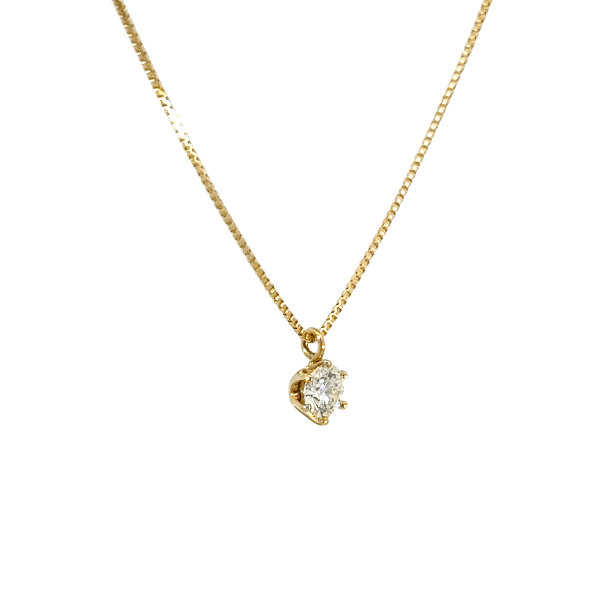 267.K18 一粒ダイヤモンドペンダント 【0.192ct】（中央宝石研究所鑑定書付）