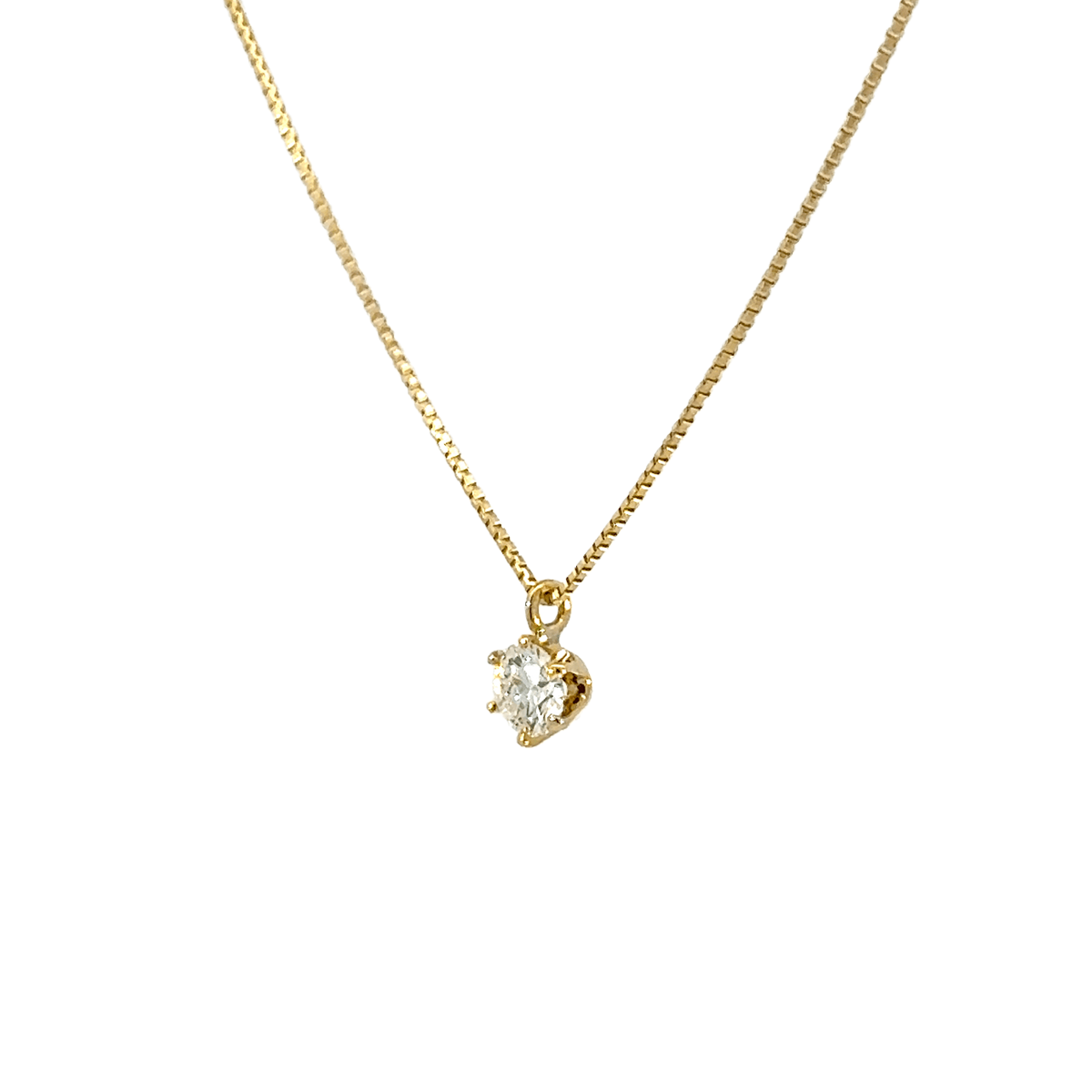 267.K18 一粒ダイヤモンドペンダント 【0.192ct】（中央宝石研究所鑑定書付）