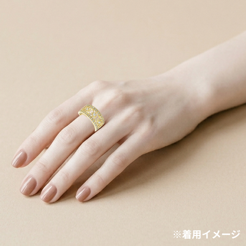 42. K18 デザインダイヤモンドリング 【0.443ct】(鑑別書付き)
