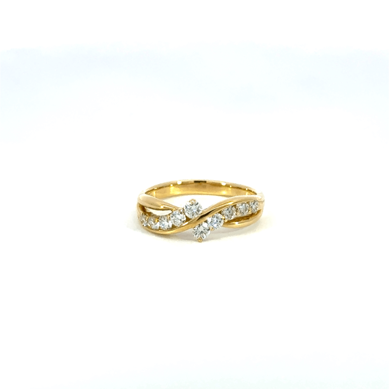 44. K18 デザインダイヤモンドリング 【0.454ct】(鑑別書付き)