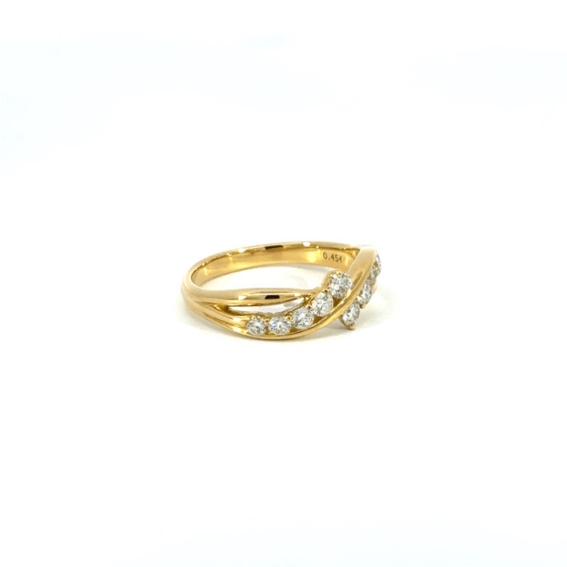 44. K18 デザインダイヤモンドリング 【0.454ct】(鑑別書付き)