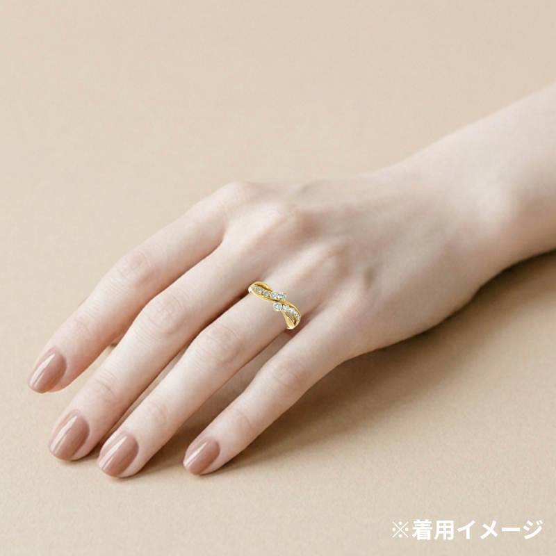44. K18 デザインダイヤモンドリング 【0.454ct】(鑑別書付き)