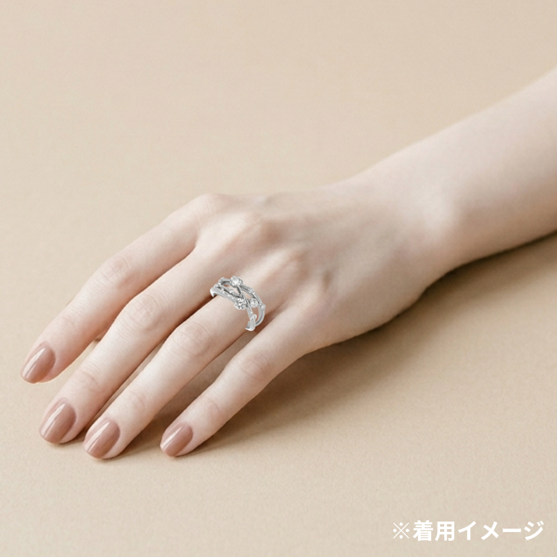 48. PT デザインダイヤモンドリング 【0.717ct】(鑑別書付き)