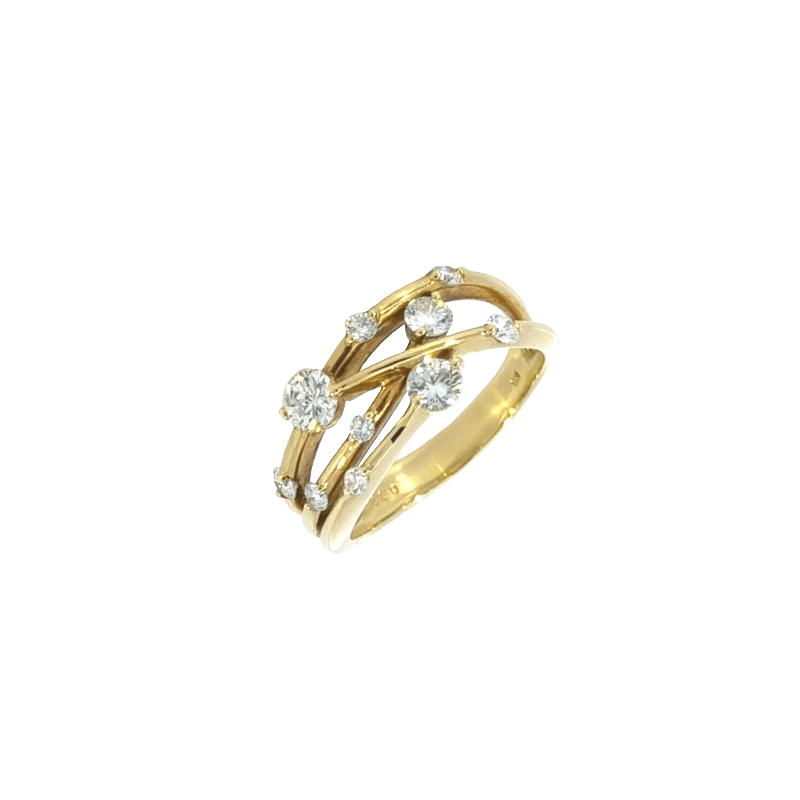 49. K18 デザインダイヤモンドリング 【0.706ct】(鑑別書付き)