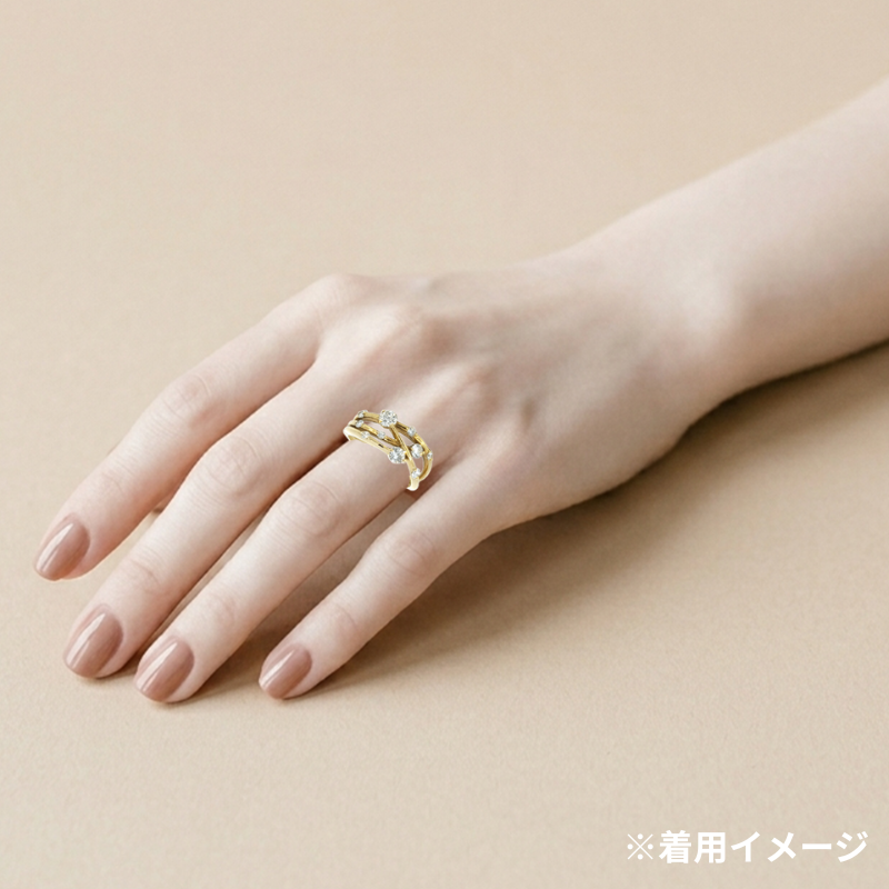 49. K18 デザインダイヤモンドリング 【0.706ct】(鑑別書付き)
