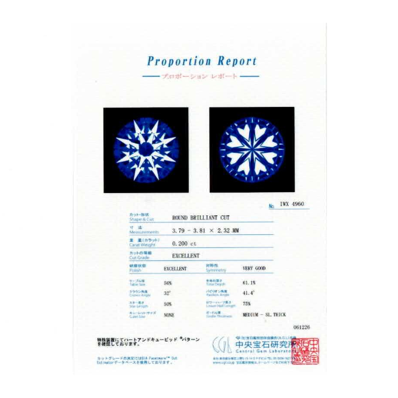 282.PT 一粒ダイヤモンドペンダント 【0.200ct】(中央宝石研究所鑑定書付)