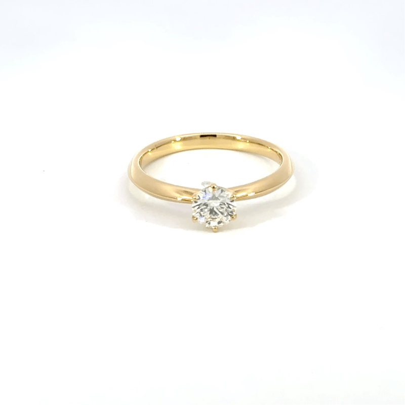 188.K18 3EXHC一粒ダイヤモンドリング 【0.551ct】(中央宝石研究所鑑定書付き)