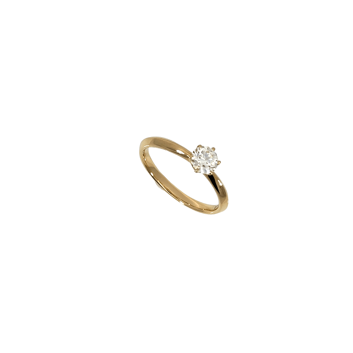 188.K18 3EXHC一粒ダイヤモンドリング 【0.551ct】(中央宝石研究所鑑定書付き)