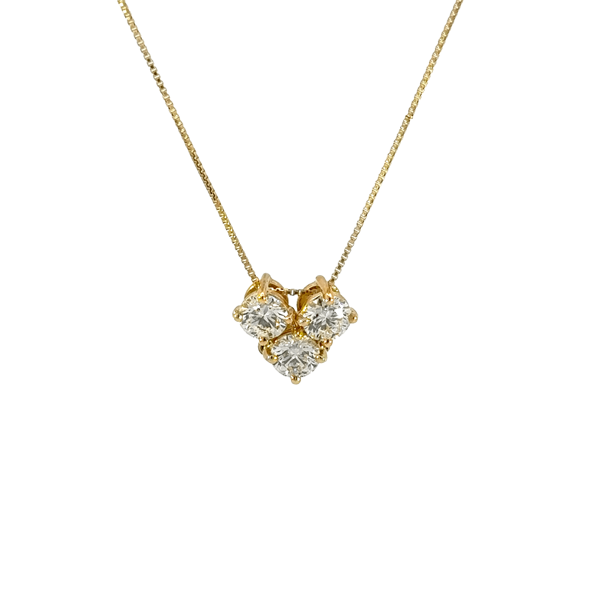 189.  K18 3EXHCスリーストーン(トリロジー)ダイヤモンドペンダント 【0.301/0.307/0.317ct】（中央宝石研究所鑑定書付）