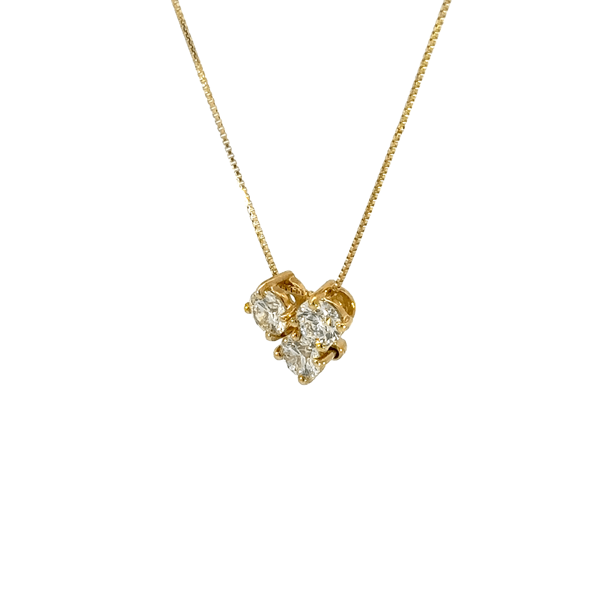 189.  K18 3EXHCスリーストーン(トリロジー)ダイヤモンドペンダント 【0.301/0.307/0.317ct】（中央宝石研究所鑑定書付）