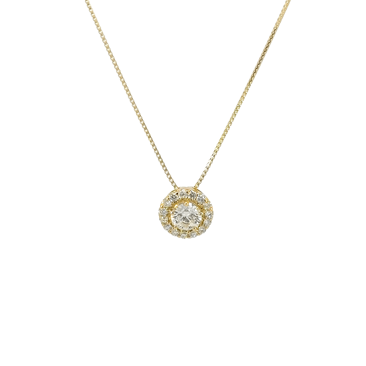 194.K18 3EXHC取巻きダイヤモンドペンダント 0.330ct（中央宝石研究所鑑定書付）