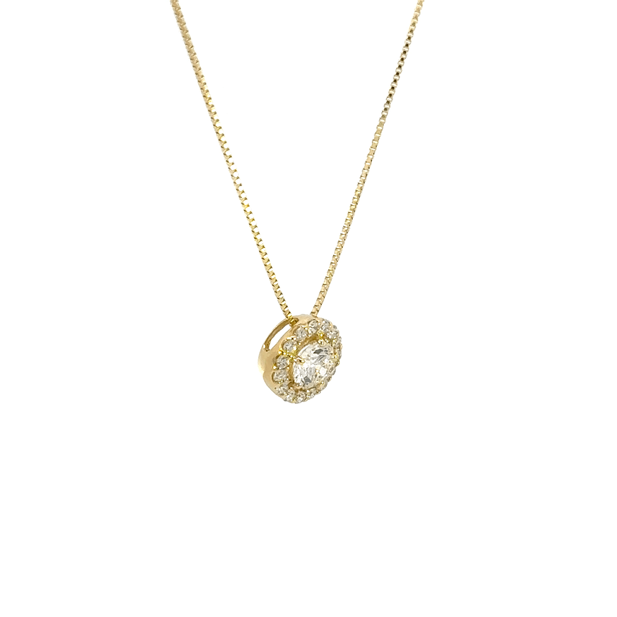 194.K18 3EXHC取巻きダイヤモンドペンダント 0.330ct（中央宝石研究所鑑定書付）