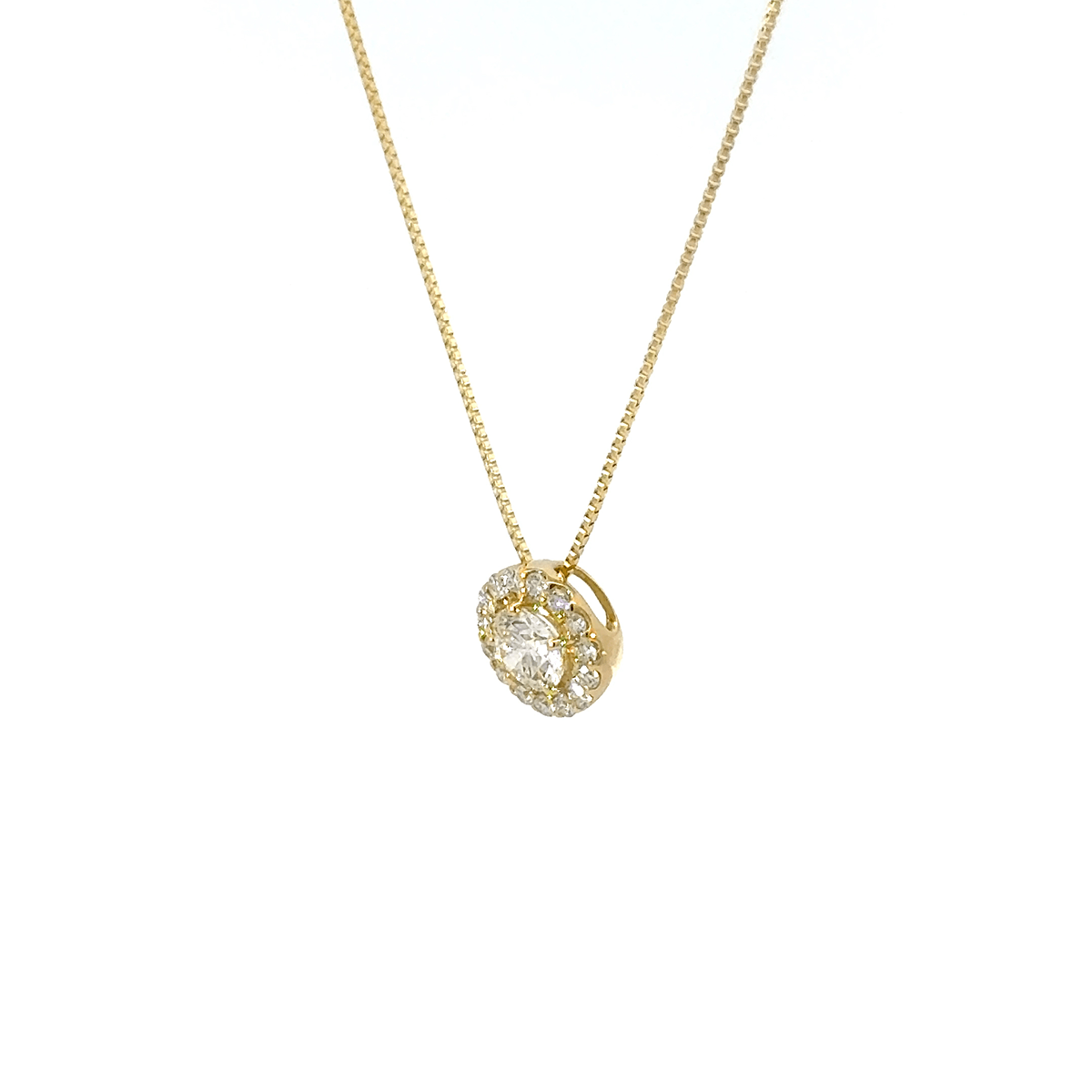 194.K18 3EXHC取巻きダイヤモンドペンダント 0.330ct（中央宝石研究所鑑定書付）