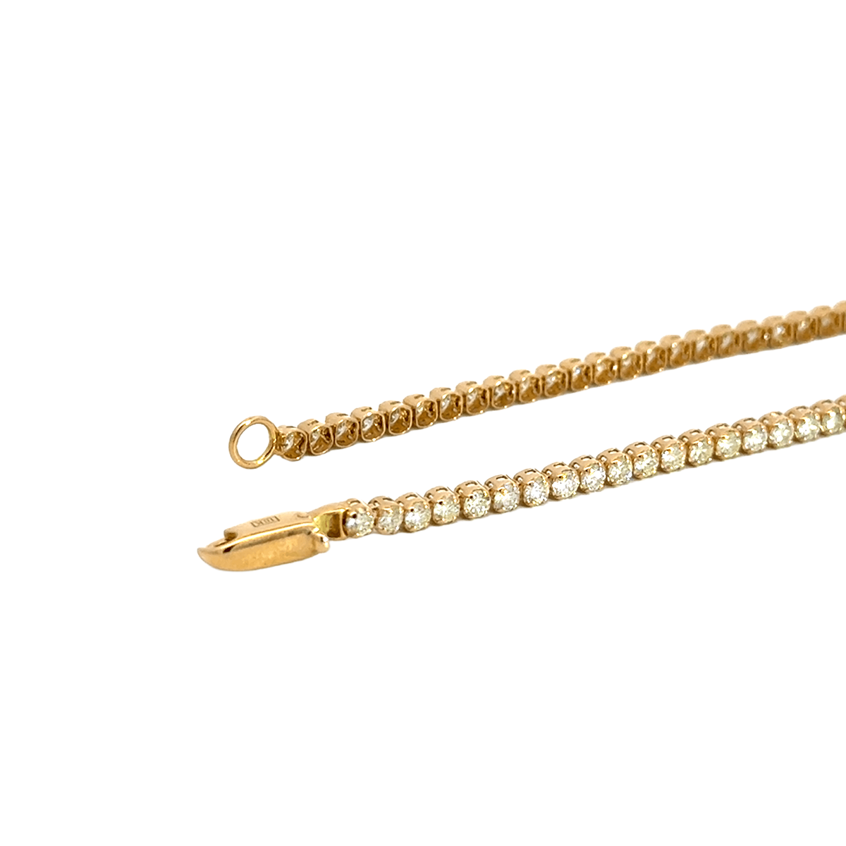 291. K18 18金 ダイヤモンド テニスブレスレット 1.0ct 16cm （鑑別書付）