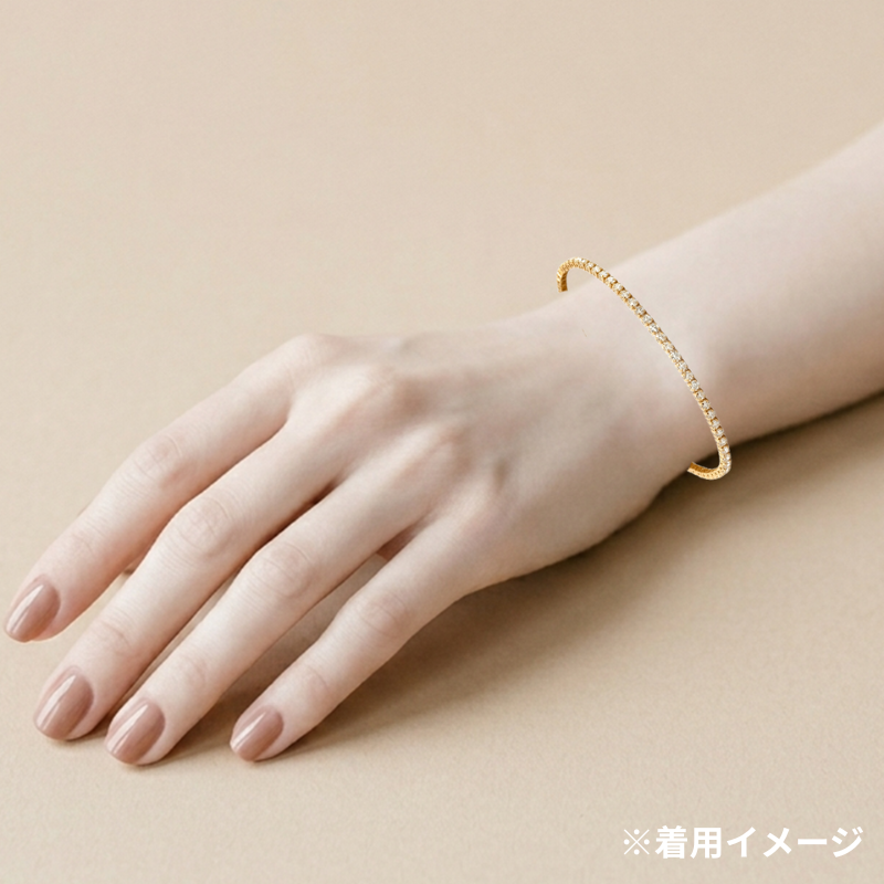 291. K18 18金 ダイヤモンド テニスブレスレット 1.0ct 16cm （鑑別書付）
