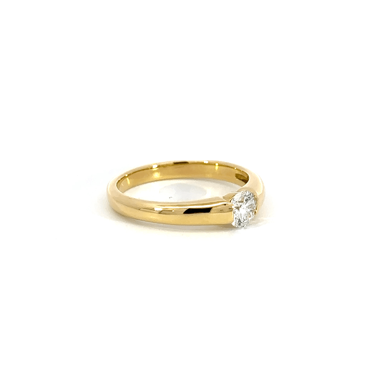 198.K18 3EXHC一粒ダイヤモンドリング 【0.331ct】(中央宝石研究所鑑定書付き)