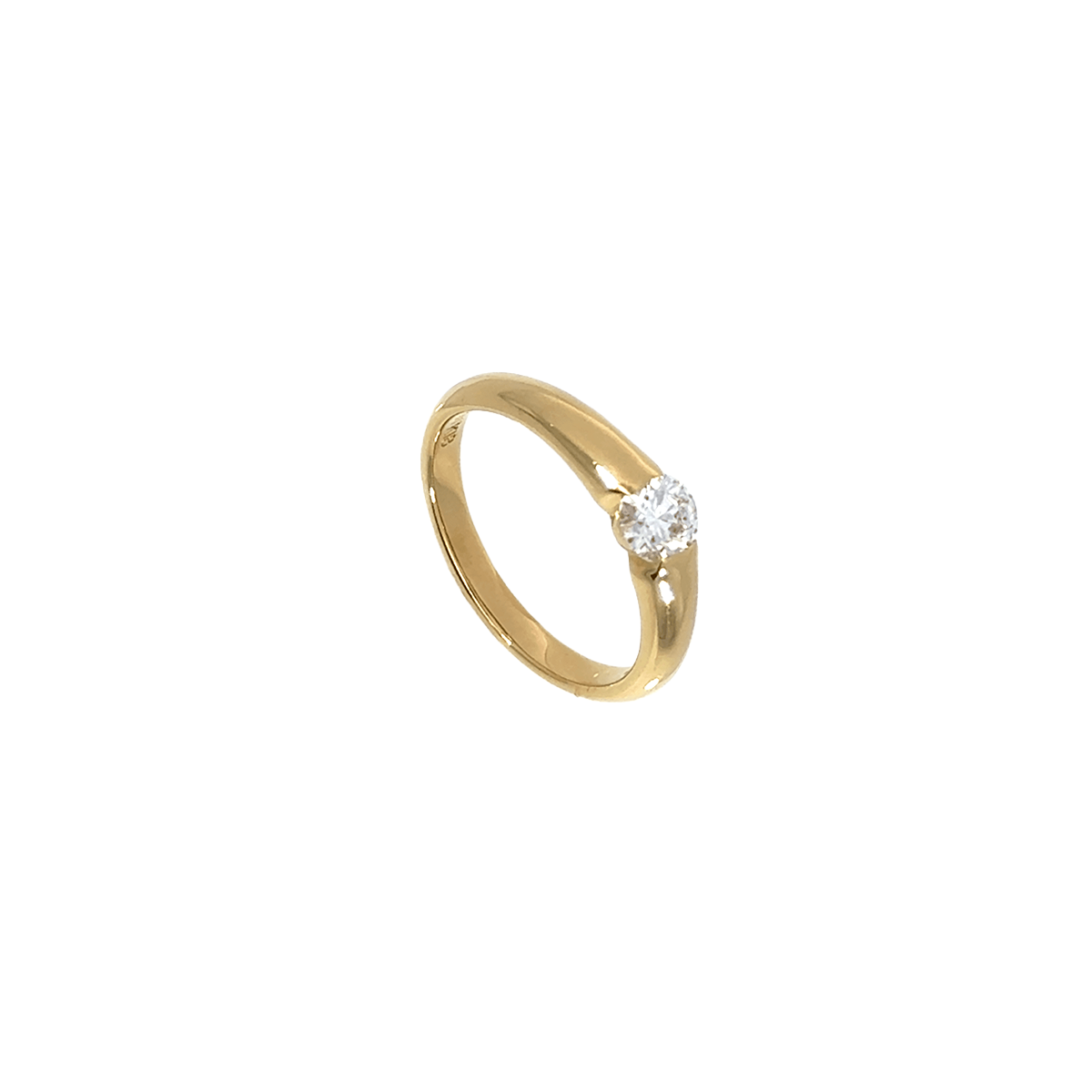 198.K18 3EXHC一粒ダイヤモンドリング 【0.331ct】(中央宝石研究所鑑定書付き)
