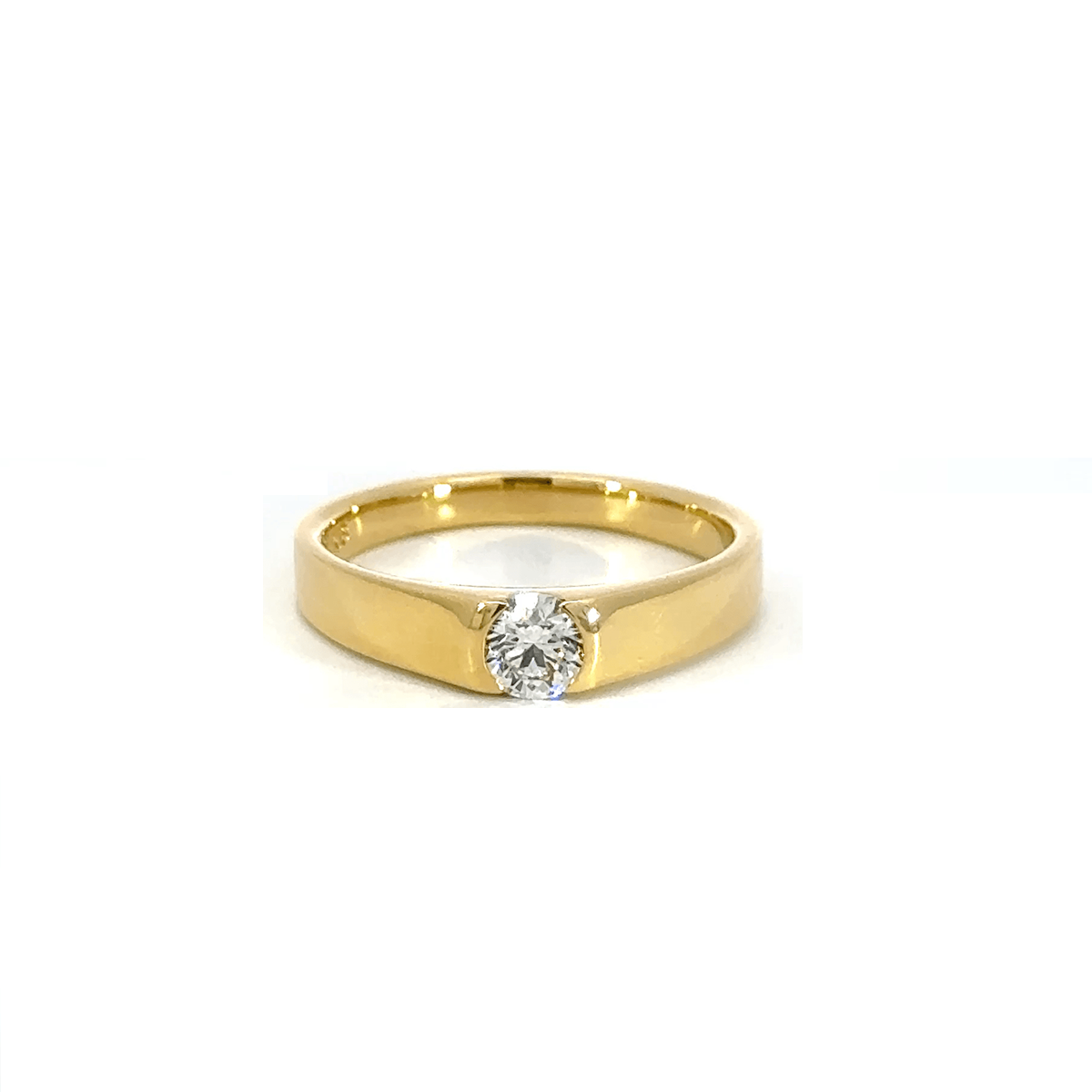 199.K18 3EXHC一粒ダイヤモンドリング 【0.319ct】(中央宝石研究所鑑定書付き)
