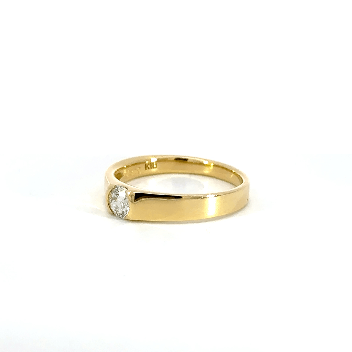 199.K18 3EXHC一粒ダイヤモンドリング 【0.319ct】(中央宝石研究所鑑定書付き)