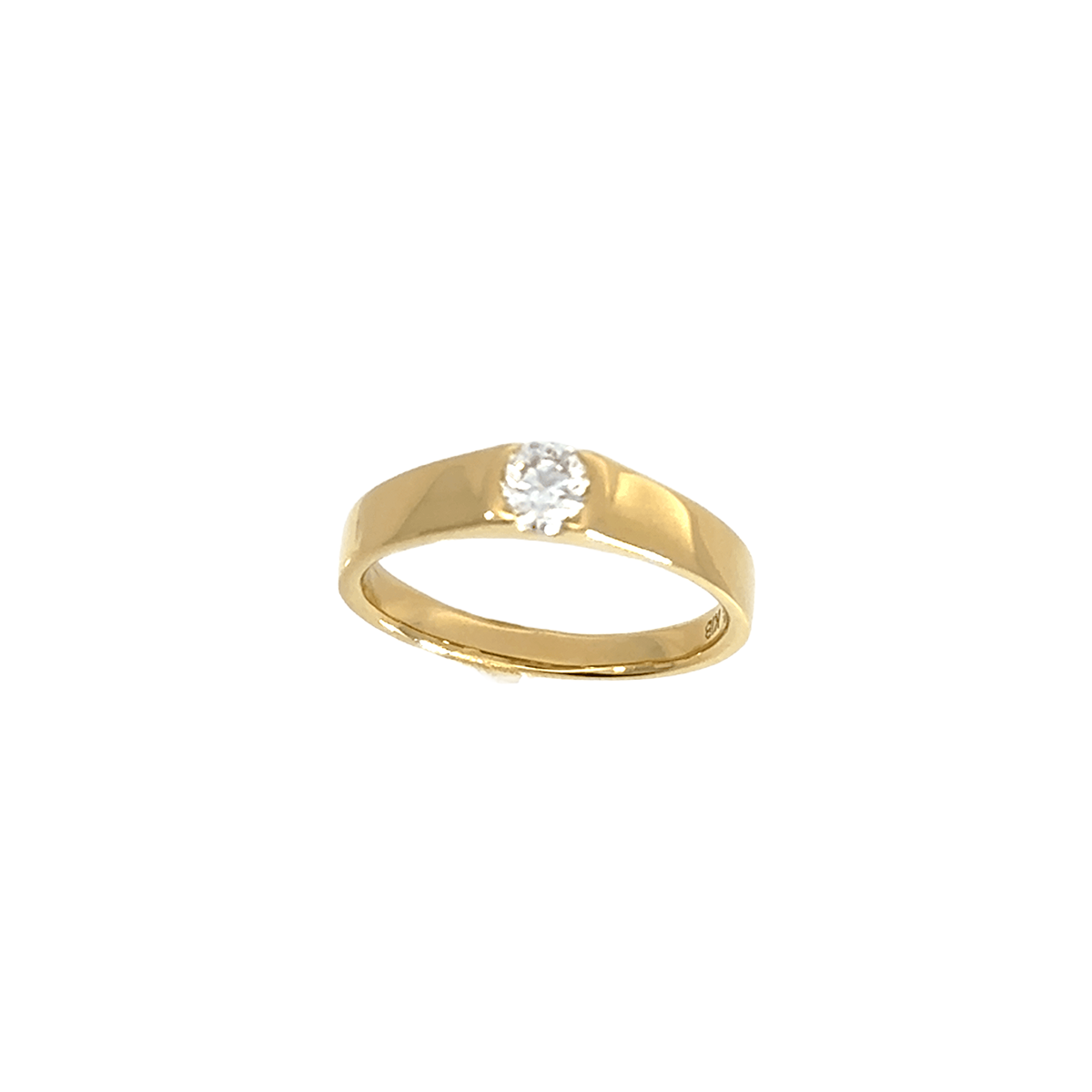 199.K18 3EXHC一粒ダイヤモンドリング 【0.319ct】(中央宝石研究所鑑定書付き)