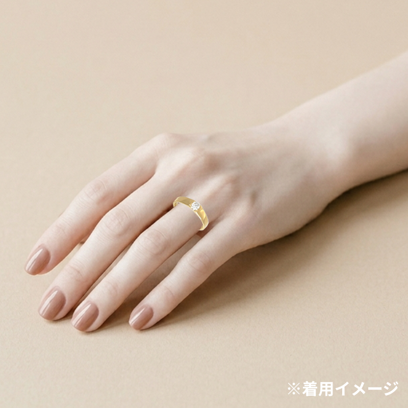 199.K18 3EXHC一粒ダイヤモンドリング 【0.319ct】(中央宝石研究所鑑定書付き)