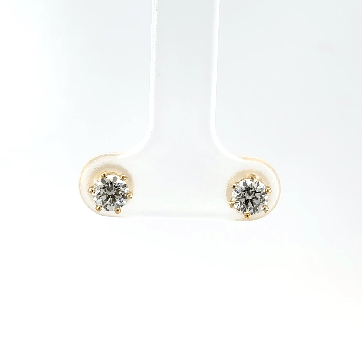 200.K18 3EXHC一粒ダイヤモンドピアス 0.313ct/0.306ct(中央宝石研究所鑑定書付)