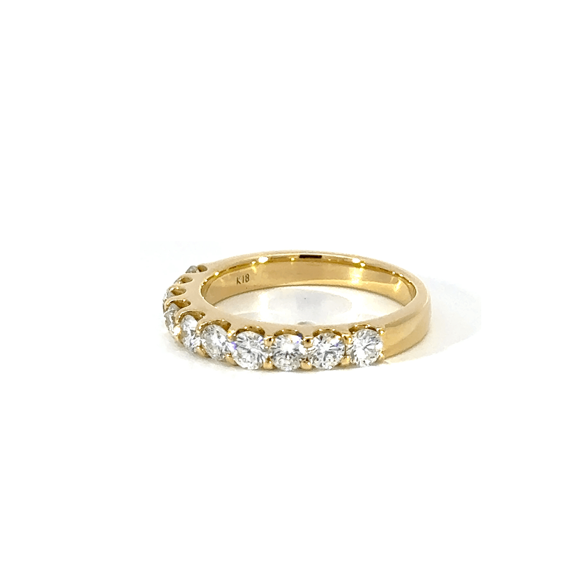 205.K18 ハーフエタニティリング 【1.032ct】（鑑別書付き)