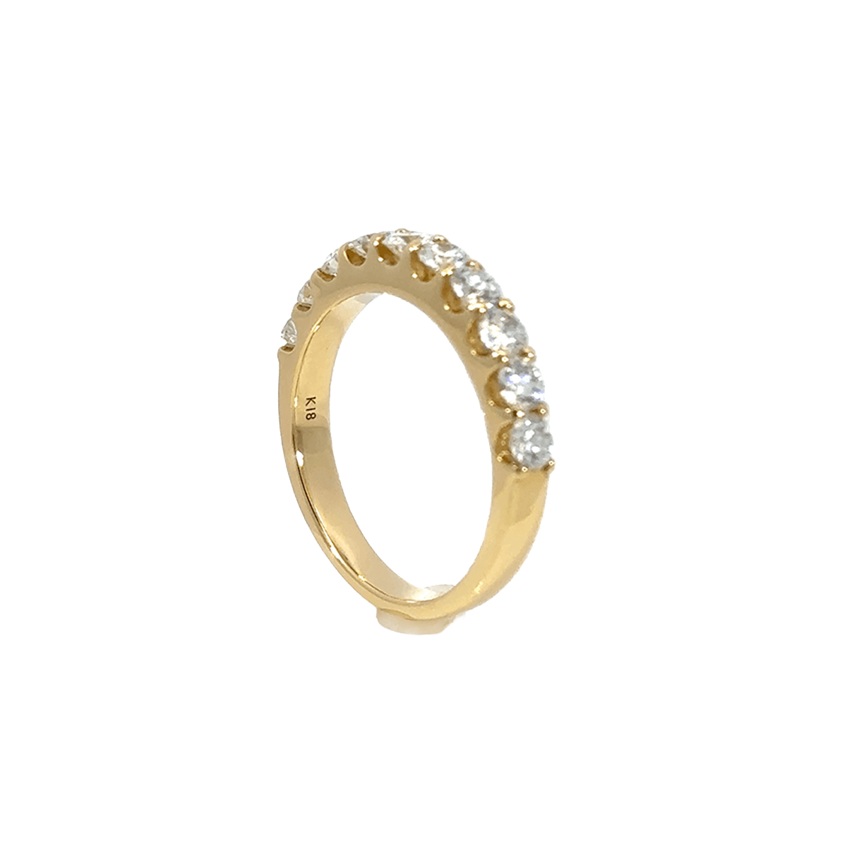205.K18 ハーフエタニティリング 【1.032ct】（鑑別書付き)