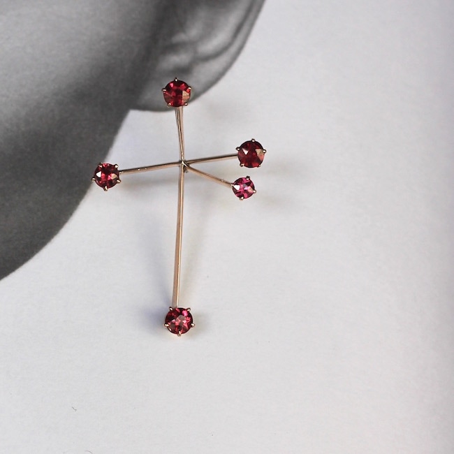 GYPSY ORIGINAL ガーネット 南十字星 ピアス