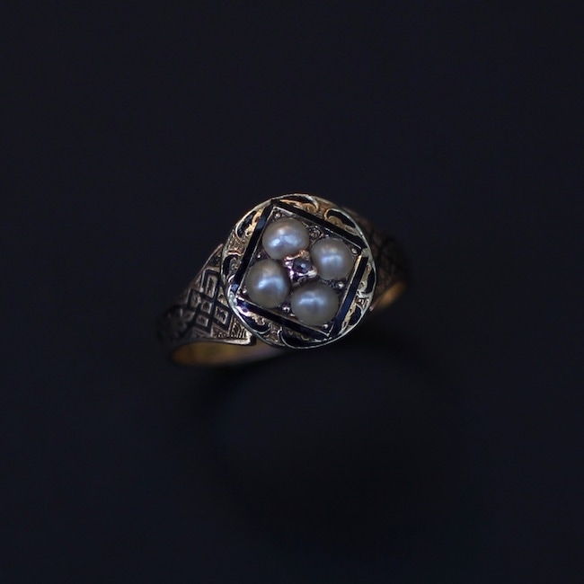 Antique Mughal アンティーク ムガル エナメル 鳥モチーフ リング
