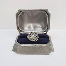 ジオメトリック スクエア アールデコ ダイヤモンドリング