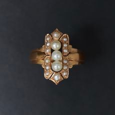 フランス パール 18k リング 