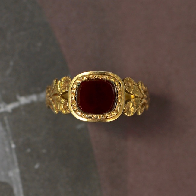 J446】 ヴィンテージ Carnelian（カーネリアン） リング 14号