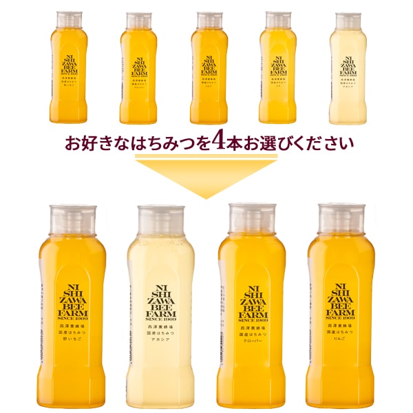 5種類から選べる　秋の新蜜（500gポリ容器入り）4本まとめ買いセット【特価品につきラッピング不可】【1本あたり3,500円】