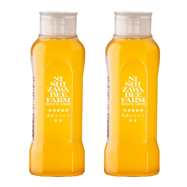 国産野草はちみつ2本セット（500gポリ容器×2本） 逆止弁キャップタイプ【特価品につきラッピング不可】