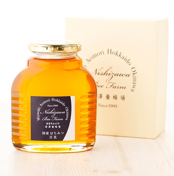 国産百花はちみつギフト箱入り（500g化粧瓶）百花蜜 野草