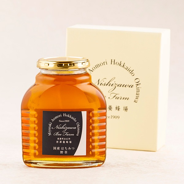 国産野草はちみつギフト箱入り（500g化粧瓶）百花蜜