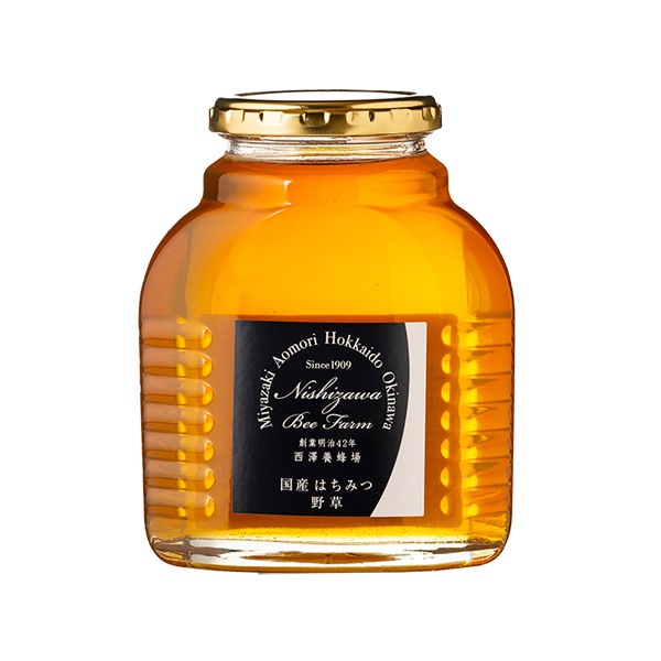 国産野草はちみつギフト箱入り（500g化粧瓶）百花蜜