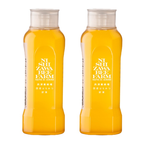 国産野草はちみつ2本セット（500gポリ容器×2本） 逆止弁キャップタイプ【特価品につきラッピング不可】