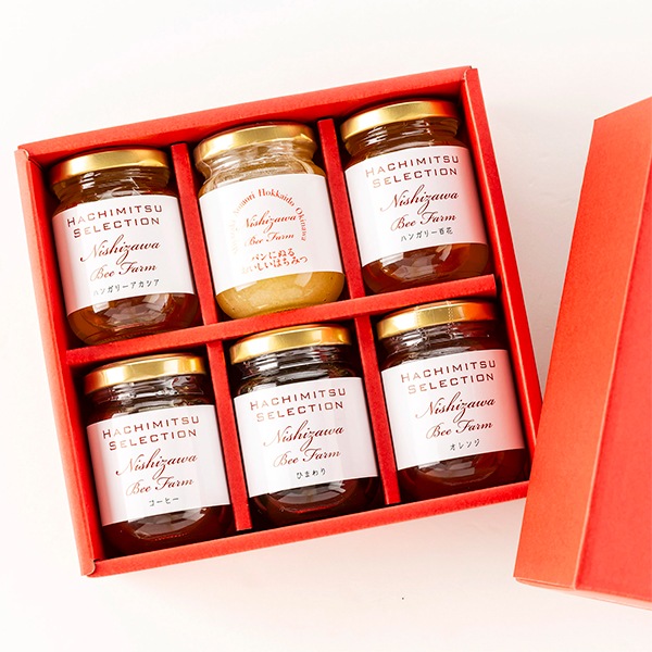 6種類の味を食べ比べ 純粋はちみつ世界紀行（110g×6本）