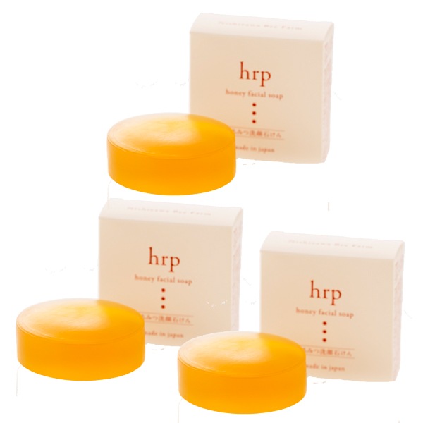 hrp 国産はちみつ洗顔石けん100g×3個セット 今だけ洗顔ネット1個プレゼント【特価品につきラッピング不可】