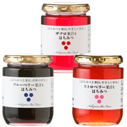 フルーツハニーギフト（ザクロ・ストロベリー・ブルーベリー果汁とはちみつ）ギフト箱入り