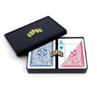 Copag 4色 ポーカーサイズ ジャンボインデックス ダブルデッキ トランプ プラスチック カード プロ マジック 手品 レッド/ブルー|ホビー
