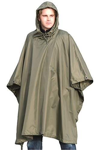 MIL-TEC ポンチョ レインウェア リップストップ生地 米軍スタイル Rain Poncho (Olive Drab)