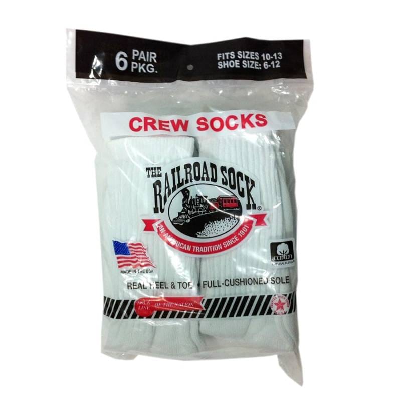 (レイルロードソック)RAILROAD SOCK クルーソックス 6足セット (ホワイト)