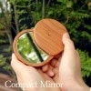 「Compact Mirror」おしゃれでかわいいコンパクトな木製スライドミラー/北欧風デザイン