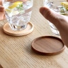 【ペア】「Coaster round ギフトセット」天然無垢材を使用した贅沢な木製コースター/北欧風デザイン ギフトセット