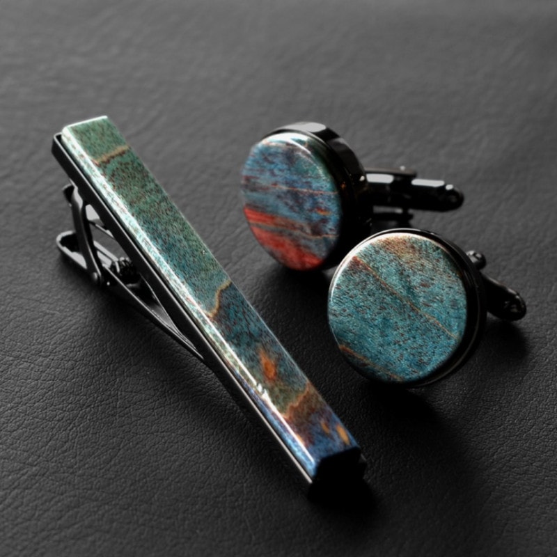 TIE PINS & CUFF LINKS ギフトセット（スタビライズドウッド）