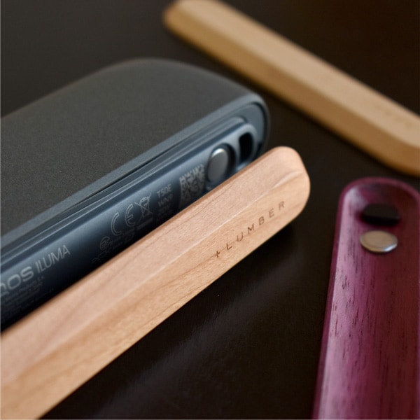 【生産終了】■【+L】【プレミアム】【セット】IQOS ILUMA用木製ドアカバー・アイコス ヒートスティック専用木製ケース ギフトセット(黒檀)