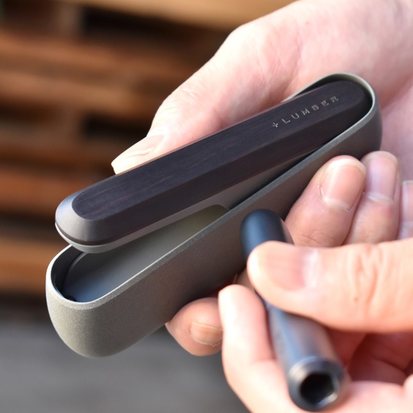 【生産終了】■【+L】【プレミアム】【セット】IQOS ILUMA用木製ドアカバー・アイコス ヒートスティック専用木製ケース ギフトセット(黒檀)